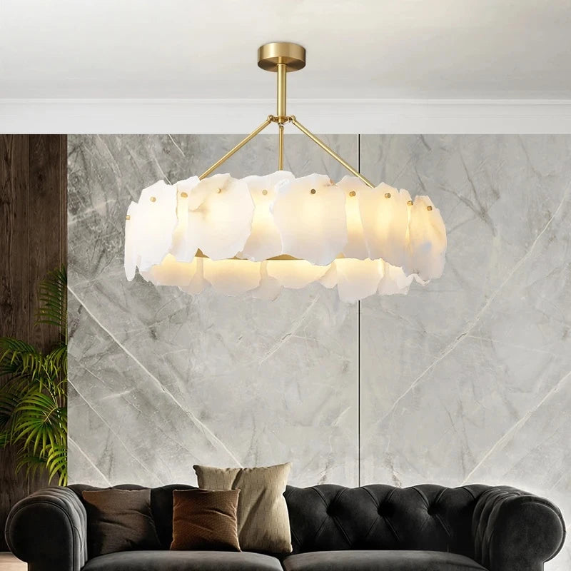 GOODNEST MERIDIA | Brass & Alabaster Chandelier