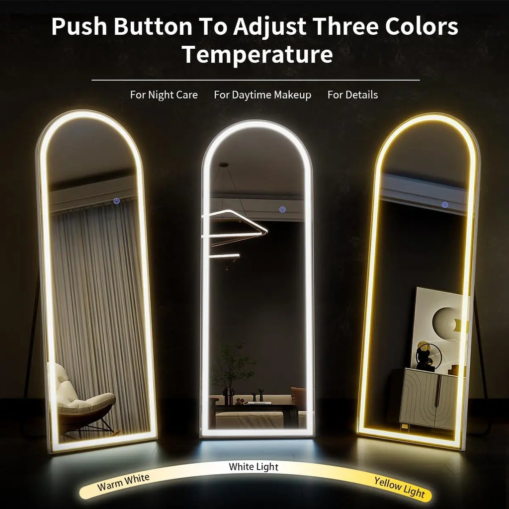 GOODNEST AURA | 63" Lighted Arch Floor Mirror