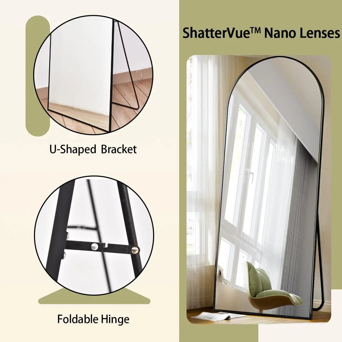GOODNEST MONOLITH | 71" Arch Floor Mirror