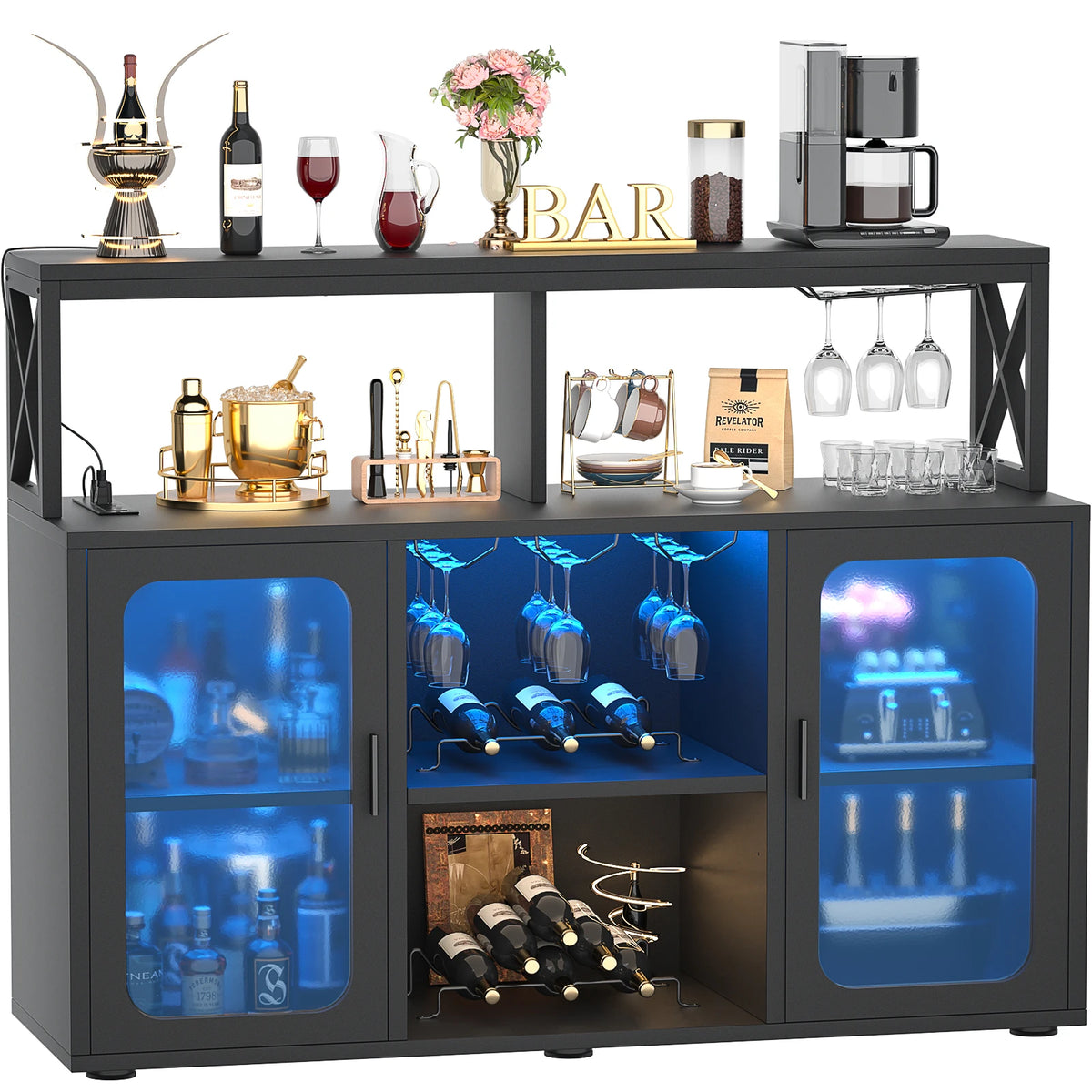 GOODNEST TAVERN | Lit Bar Cabinet with Outlets