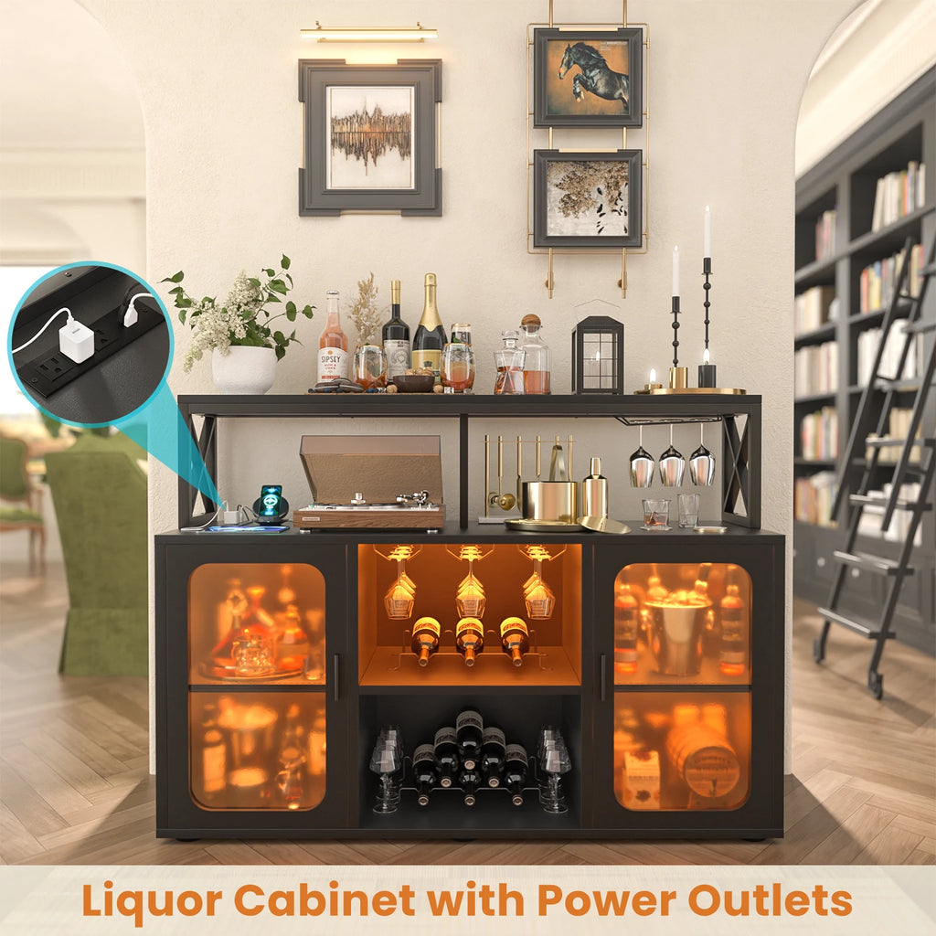 GOODNEST TAVERN | Lit Bar Cabinet with Outlets