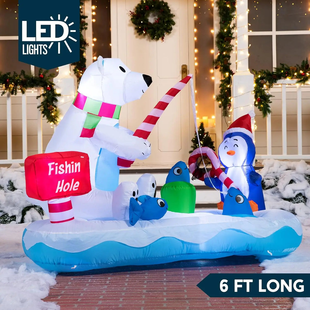 Tundra 6ft Inflatable Penguin & Bear
