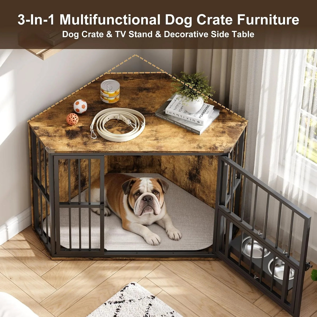 GOODNEST CORNER | Corner Dog Crate End Table