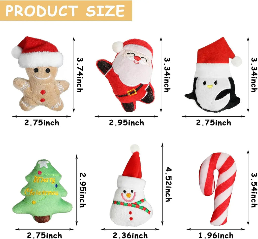 Christmas Catnip Toys Xmas Cat Toys Plush Santa Claus Snowman Tree Interactive Chew Bite Toys for Cat Kitten Indoor Festival Toy