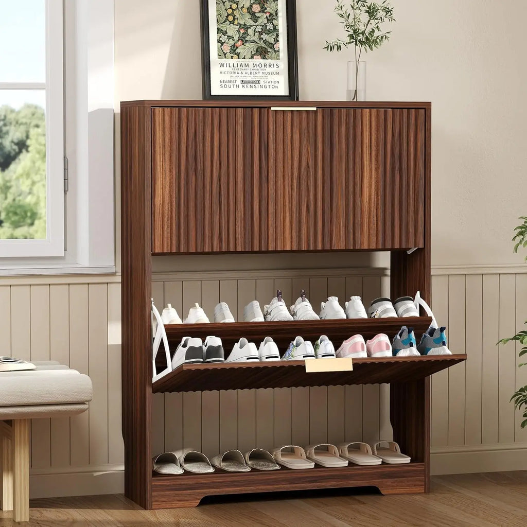 GOODNEST FLUTE | Fluted Flip-Drawer Shoe Cabinet