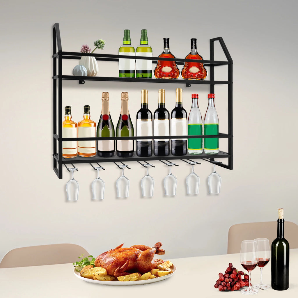 GOODNEST RAIL | Wall Wine Rack with Glass Holder