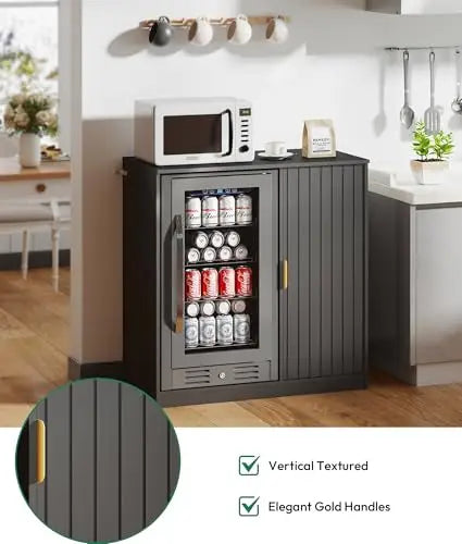 GOODNEST CELLAR | Fluted Bar Cabinet, Fridge Bay