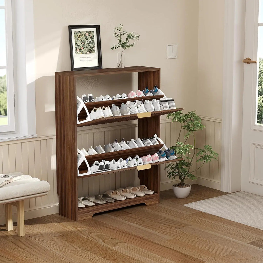 GOODNEST FLUTE | Fluted Flip-Drawer Shoe Cabinet