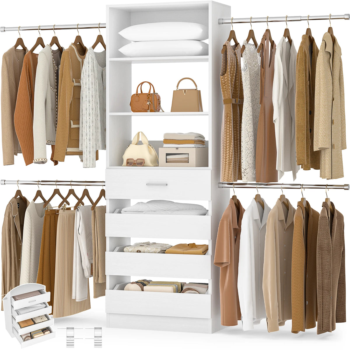 Vestry 9ft Closet System with Drawers