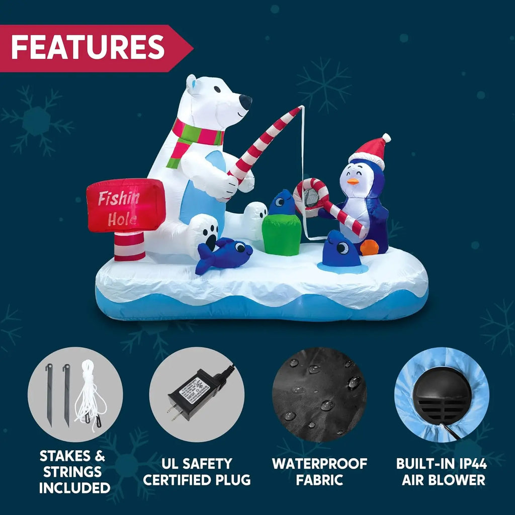 Tundra 6ft Inflatable Penguin & Bear