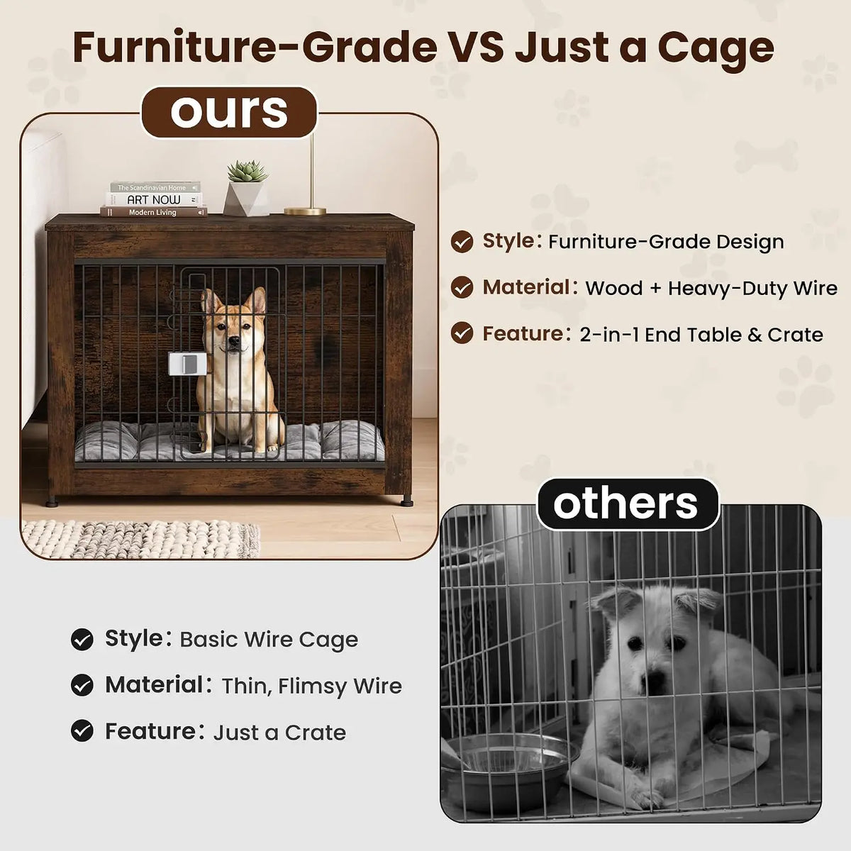 GOODNEST DEN | Wooden Dog Crate Side Table