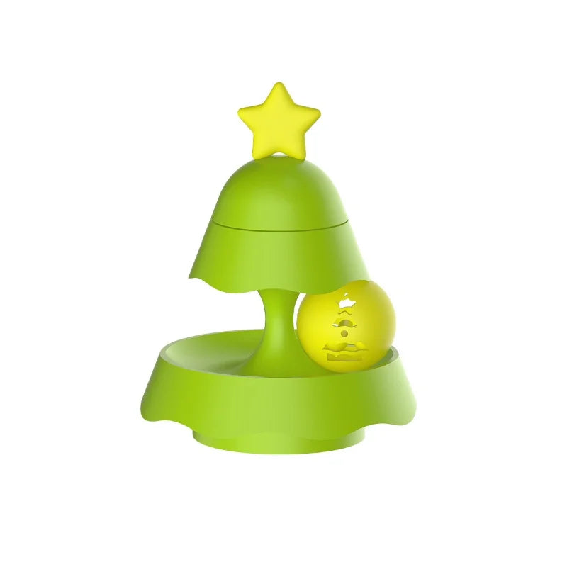Multi-Functional Christmas Tree Cat Toy Luminous Ball Self-Play with Built-In Bell Ringing Sound Soothing Entertainment for Cats