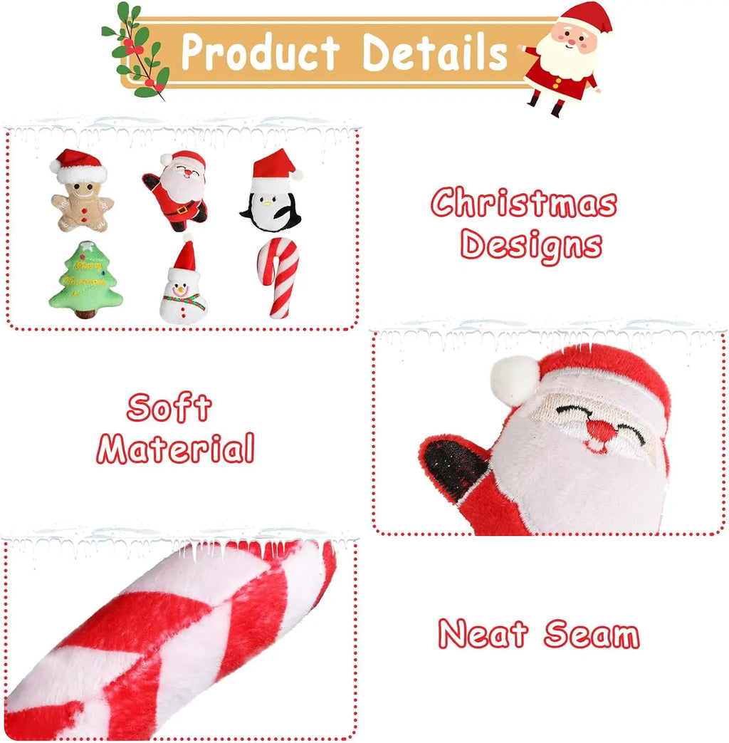 Christmas Catnip Toys Xmas Cat Toys Plush Santa Claus Snowman Tree Interactive Chew Bite Toys for Cat Kitten Indoor Festival Toy