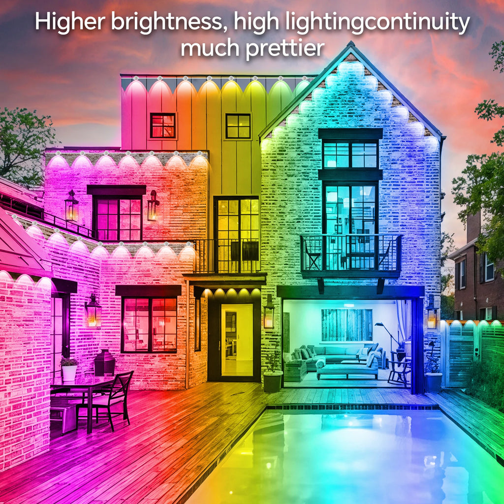 Gable 200ft Permanent RGB Eave Lights