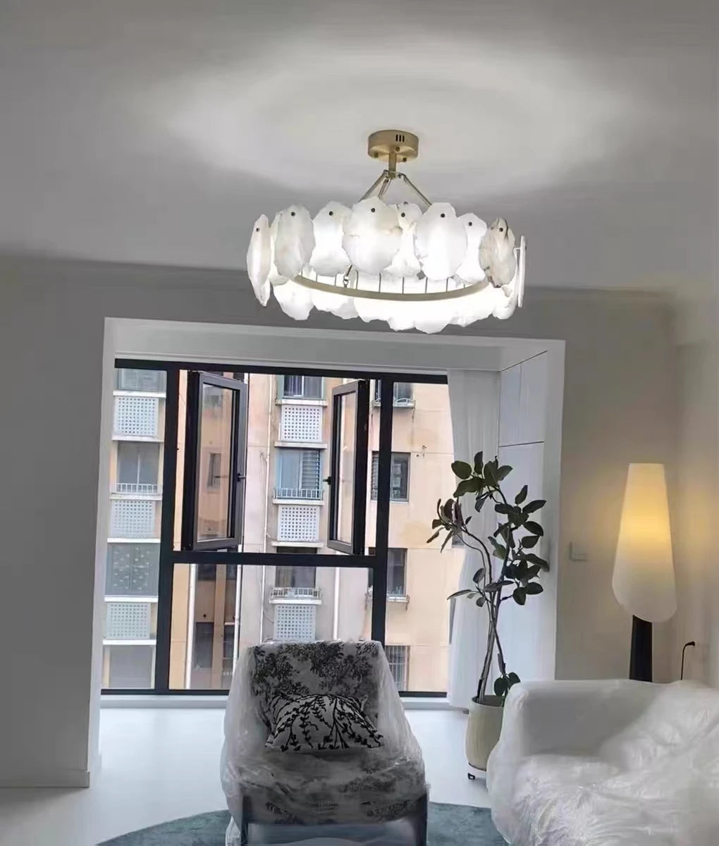 GOODNEST MERIDIA | Brass & Alabaster Chandelier