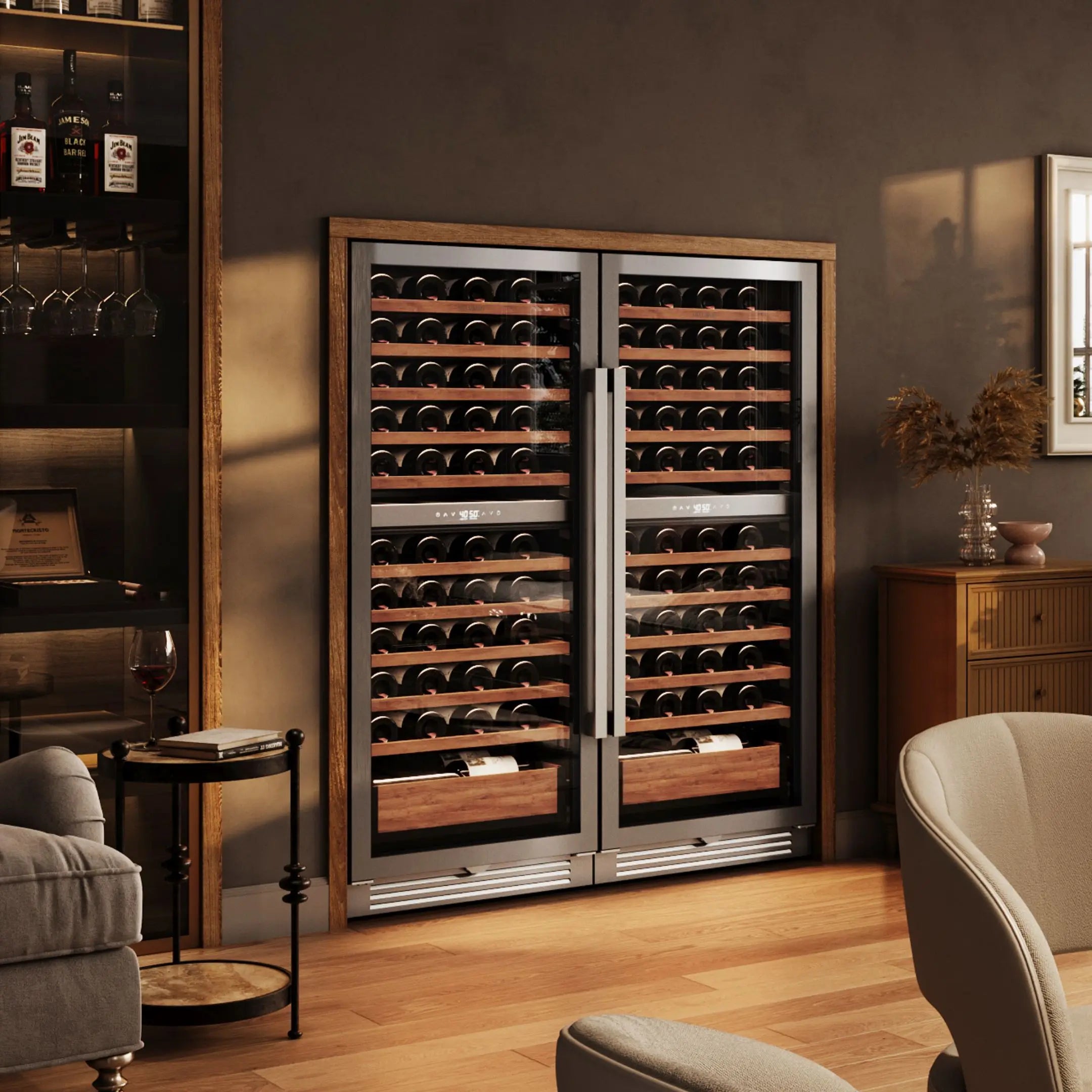GOODNEST VAULT | 90-Bottle Dual-Zone Wine Fridge