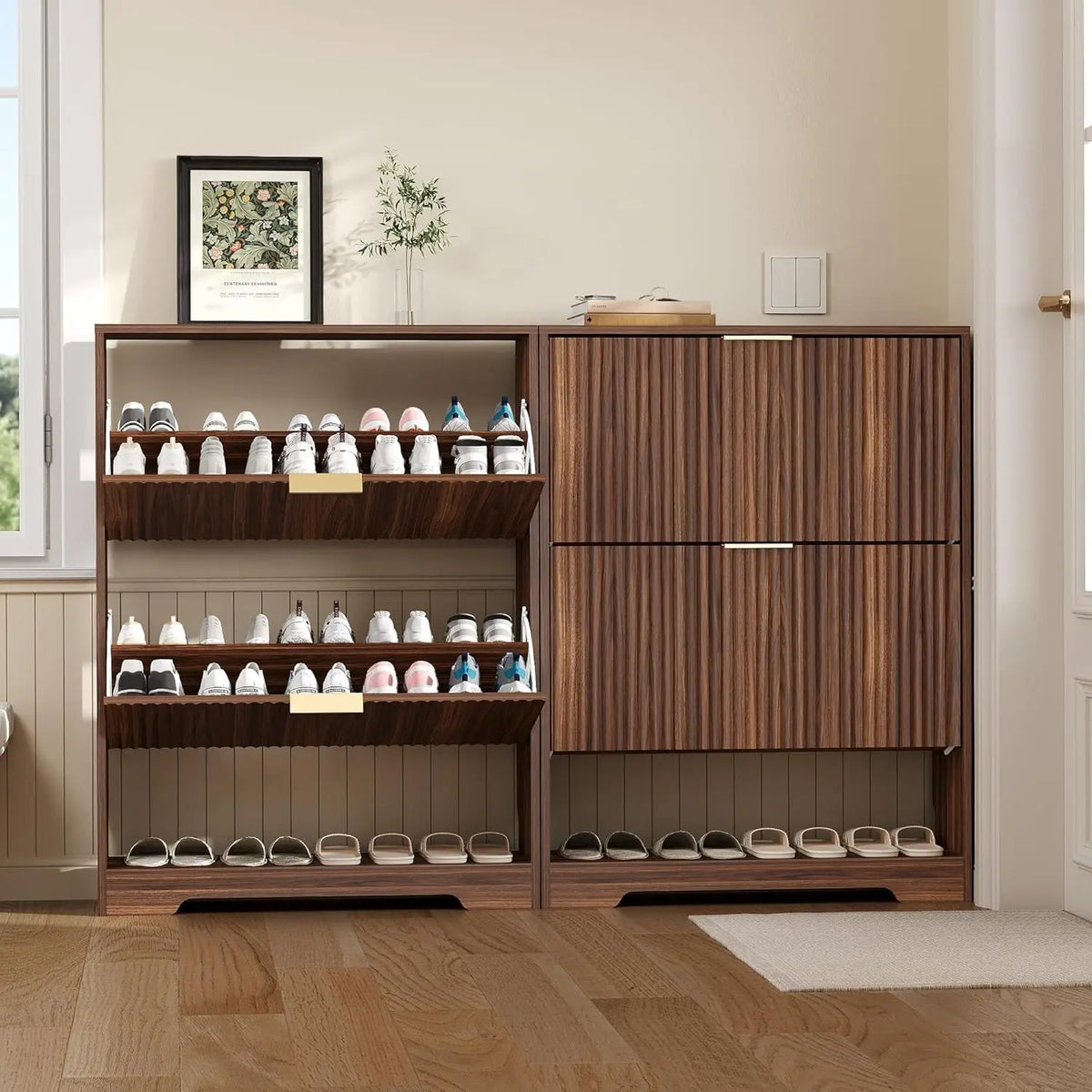 GOODNEST FLUTE | Fluted Flip-Drawer Shoe Cabinet