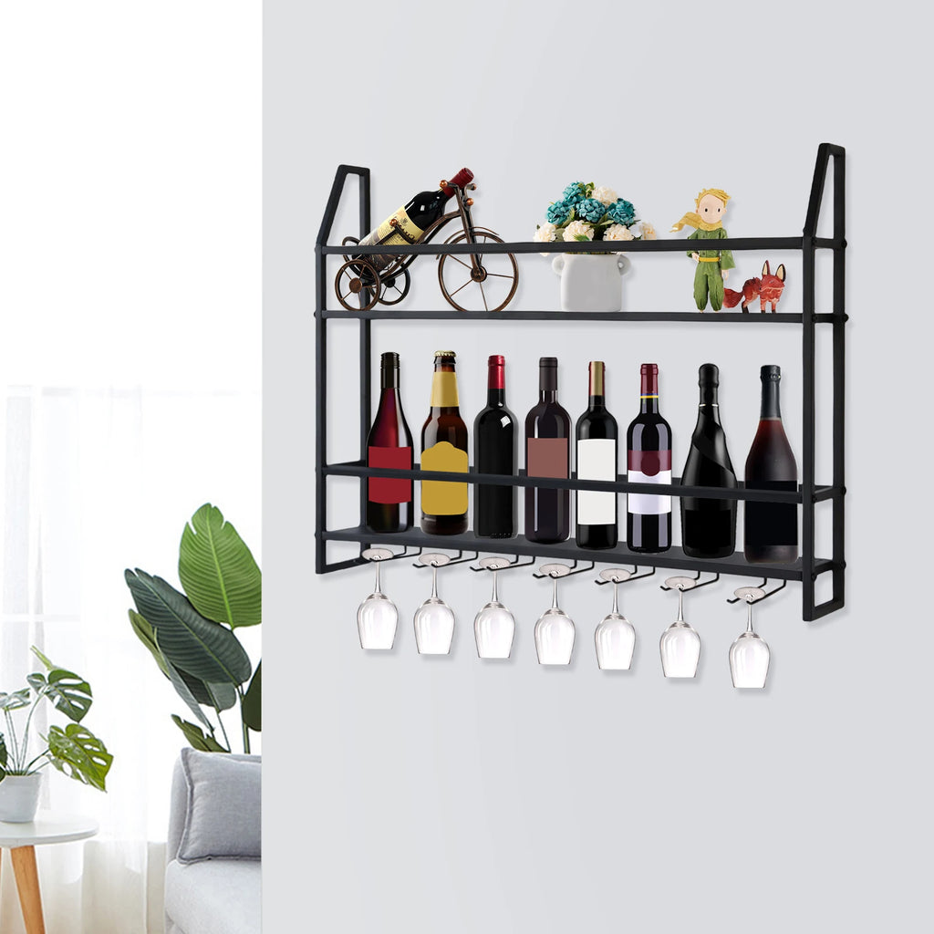 GOODNEST RAIL | Wall Wine Rack with Glass Holder