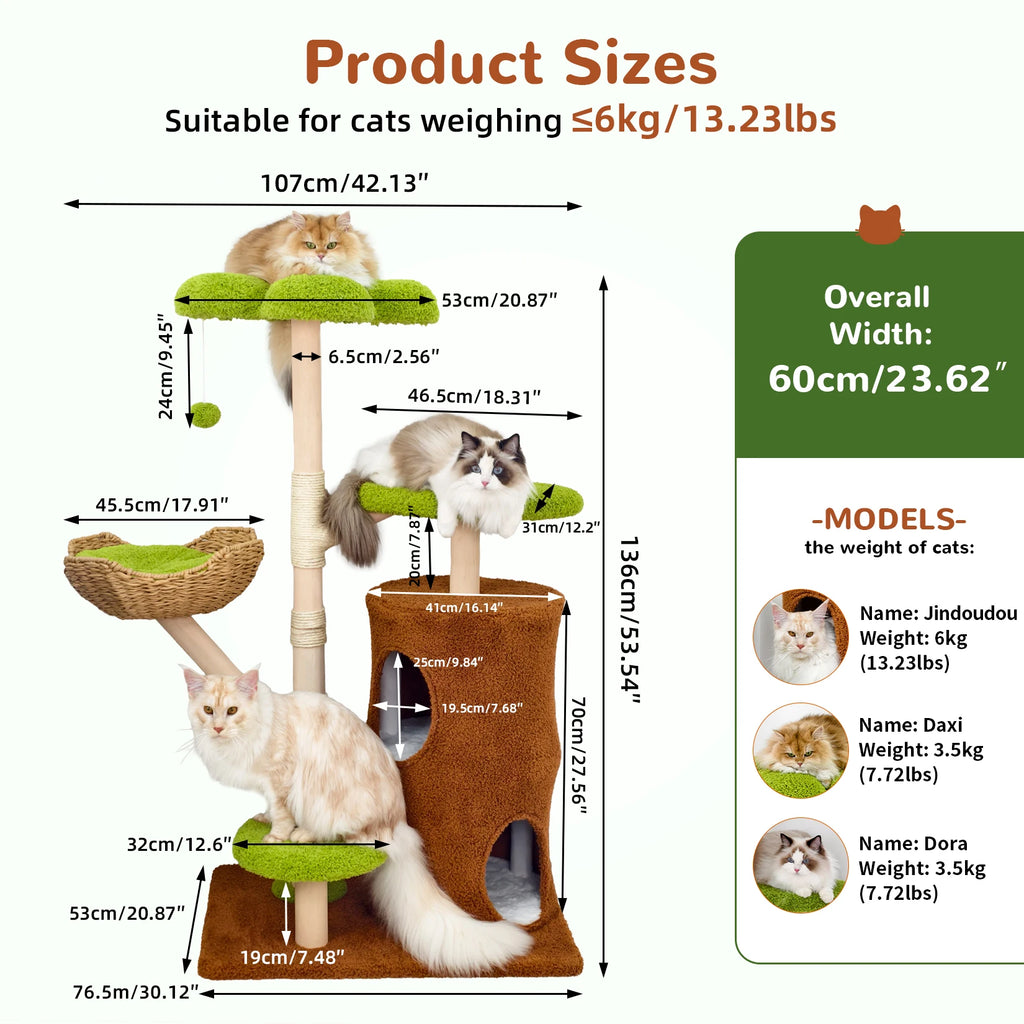 GOODNEST THICKET | Solid Wood Cat Activity Tower