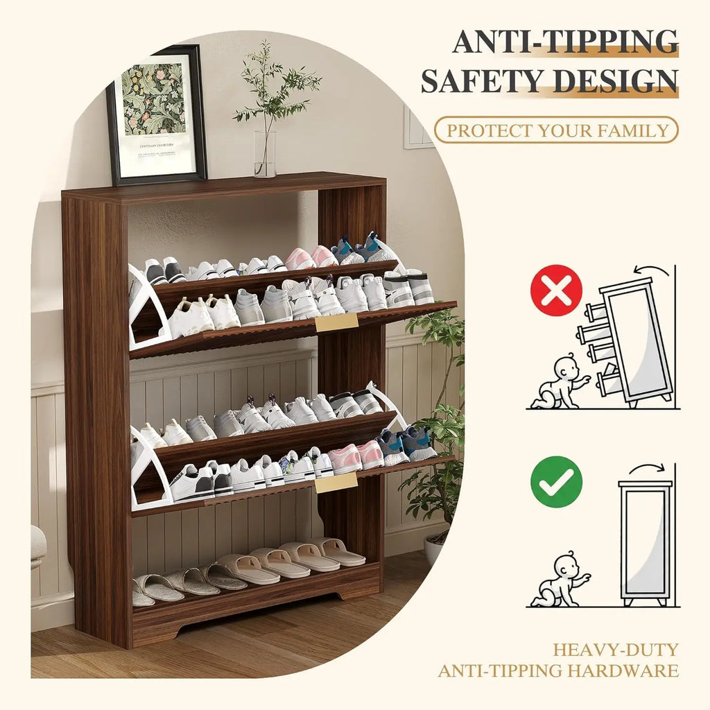 GOODNEST FLUTE | Fluted Flip-Drawer Shoe Cabinet