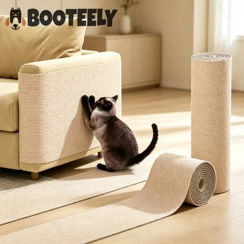 Self-Adhesive Cat Scratching Mat Trimmable Sofa Protector with Removable Carpet - Anti-Scratch Board & Play Pad for Cats
