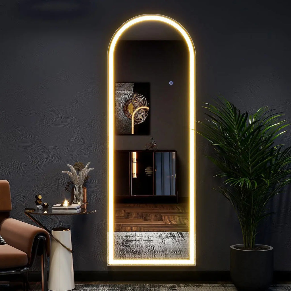 GOODNEST AURA | 63" Lighted Arch Floor Mirror
