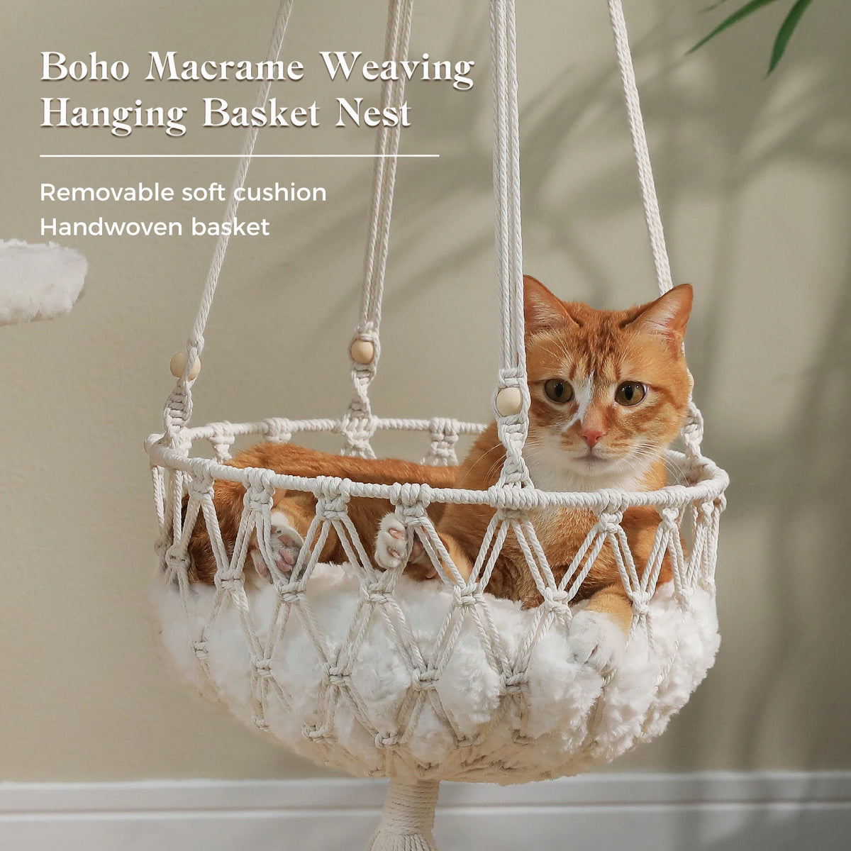 GOODNEST BOUGH | Solid Wood Cat Tree with Swing