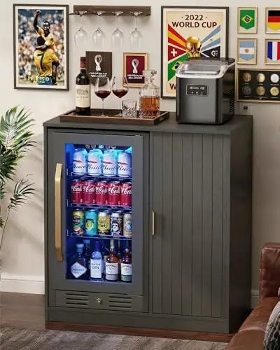 GOODNEST CELLAR | Fluted Bar Cabinet, Fridge Bay
