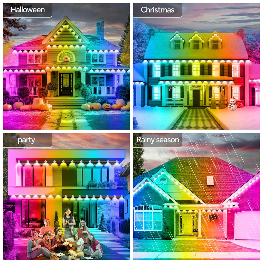 Gable 200ft Permanent RGB Eave Lights