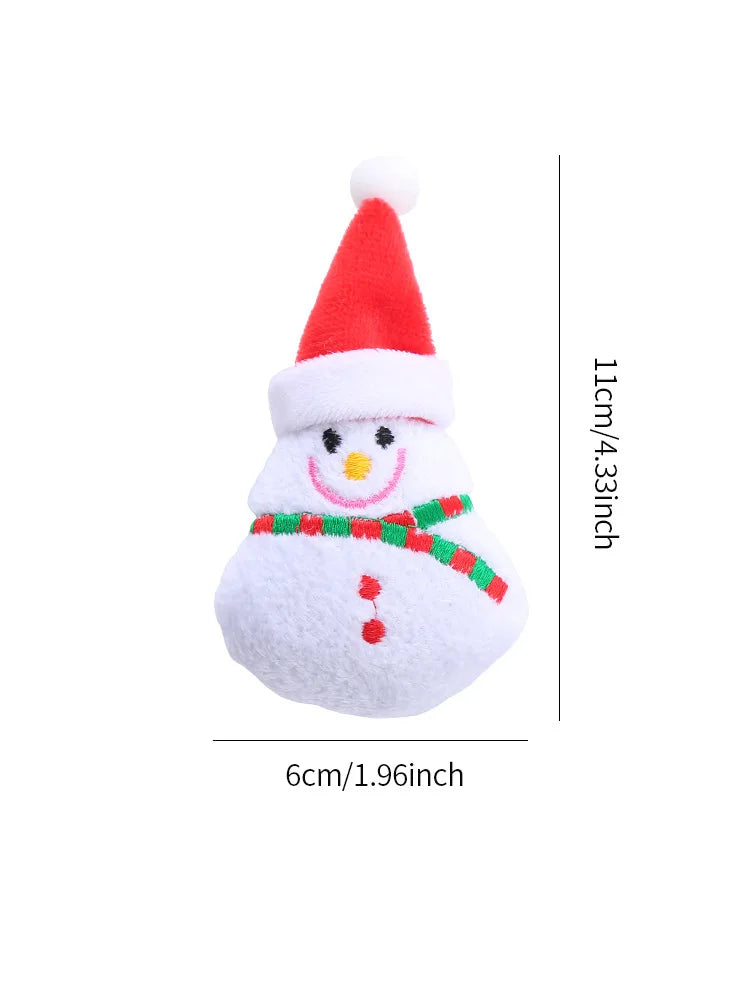 Christmas Catnip Toys Xmas Cat Toys Plush Santa Claus Snowman Tree Interactive Chew Bite Toys for Cat Kitten Indoor Festival Toy