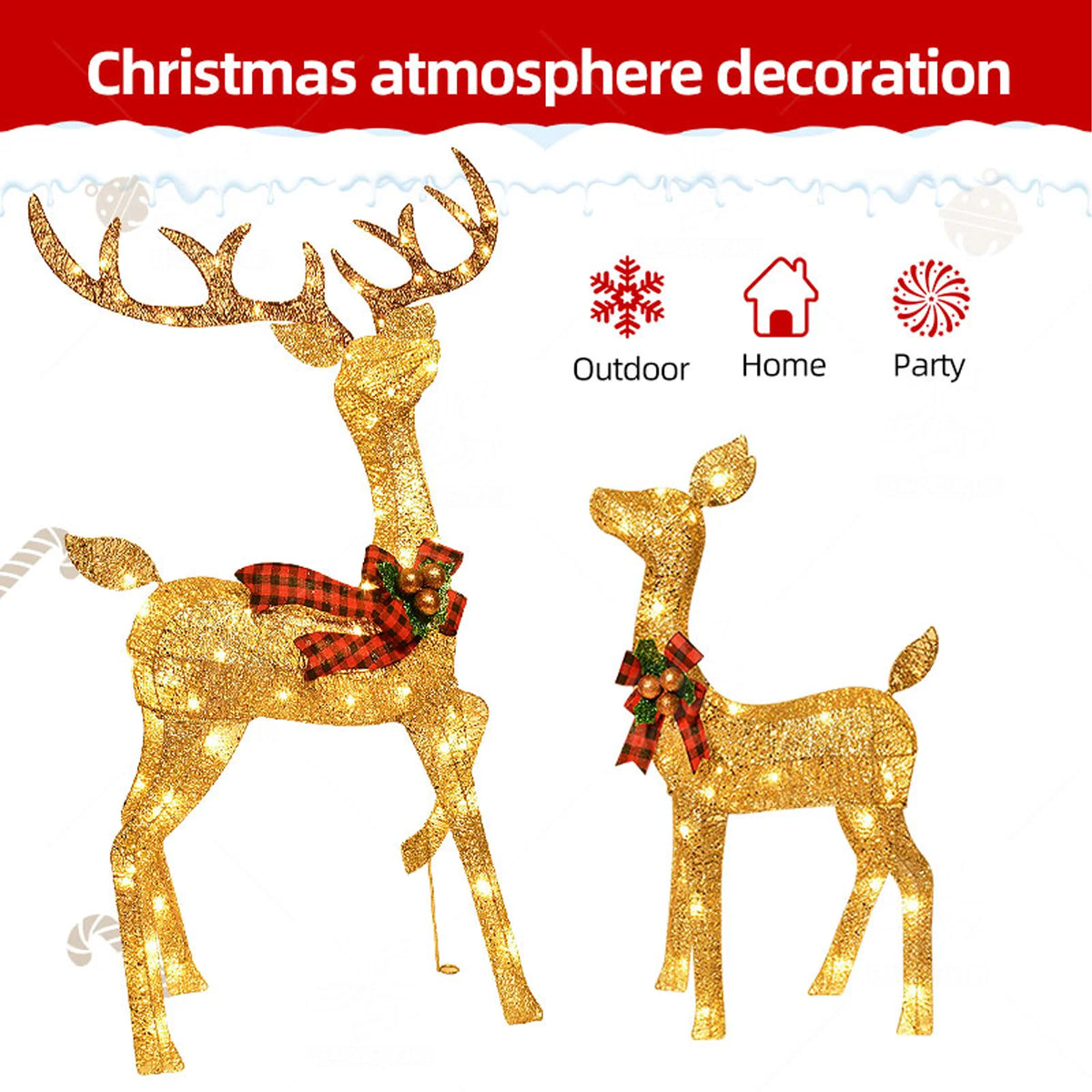 GOODNEST STAG | Lighted Reindeer Set of 3