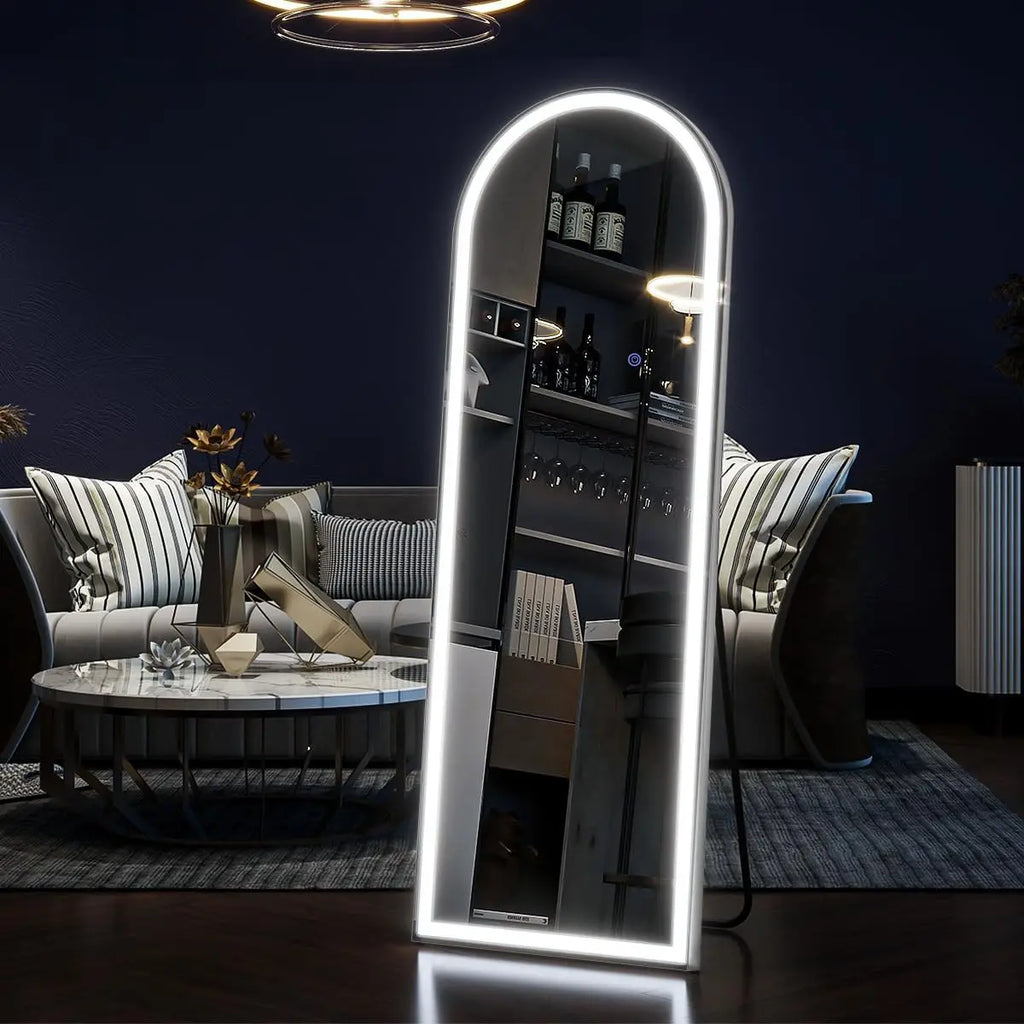 GOODNEST AURA | 63" Lighted Arch Floor Mirror