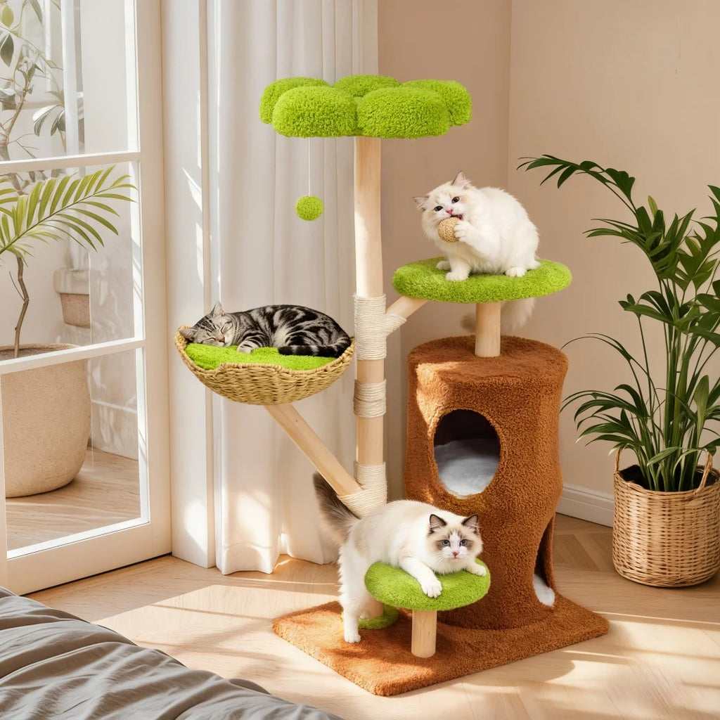 GOODNEST THICKET | Solid Wood Cat Activity Tower