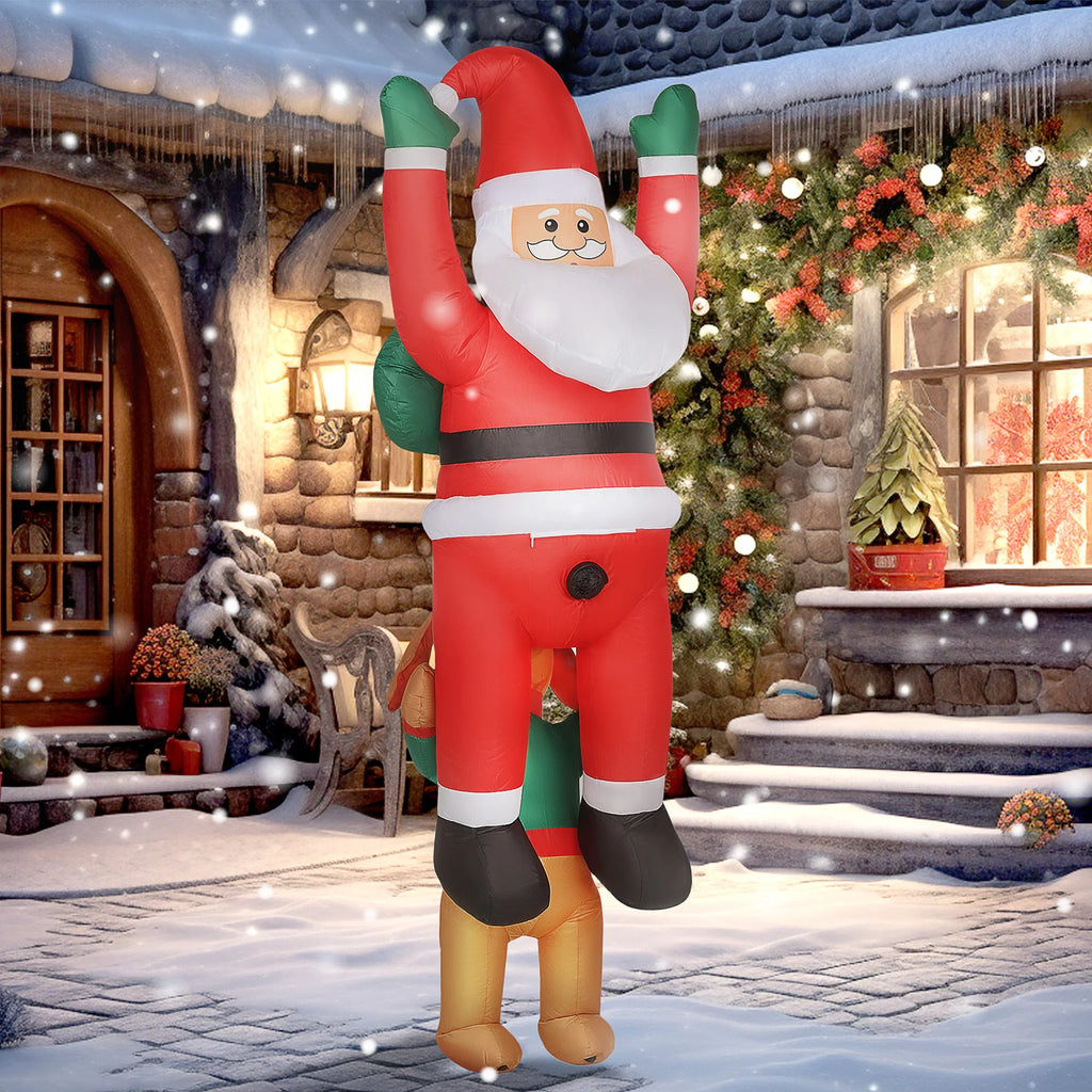 Chimney 7ft Hanging Inflatable Santa