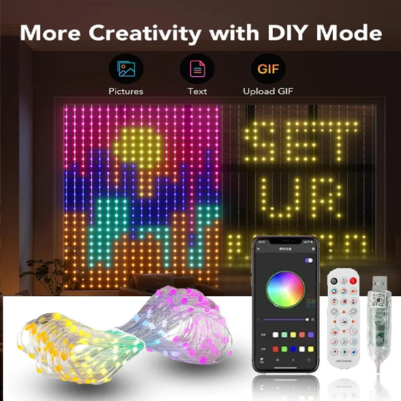 Cascade Smart LED Curtain Lights