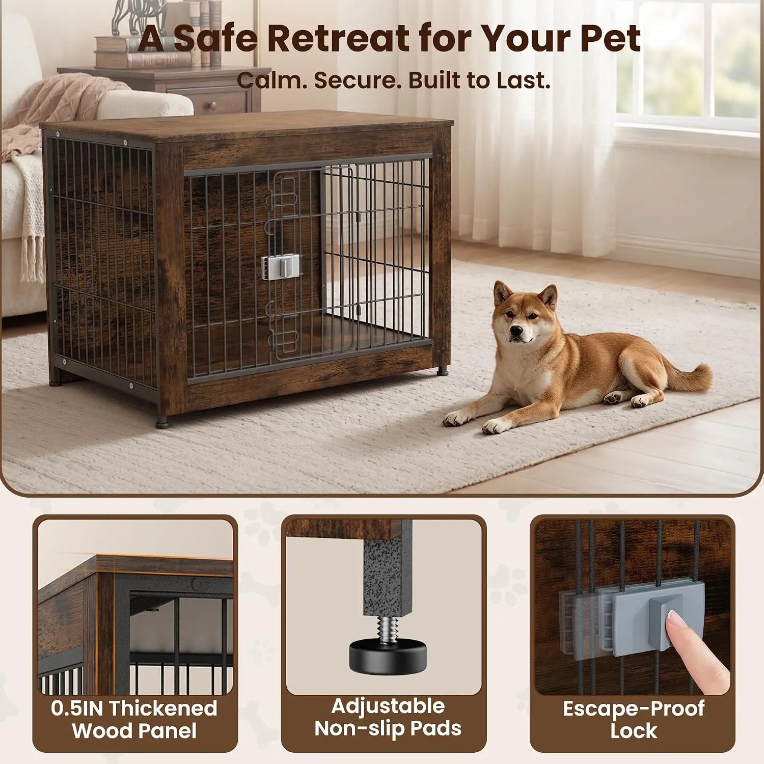 GOODNEST DEN | Wooden Dog Crate Side Table