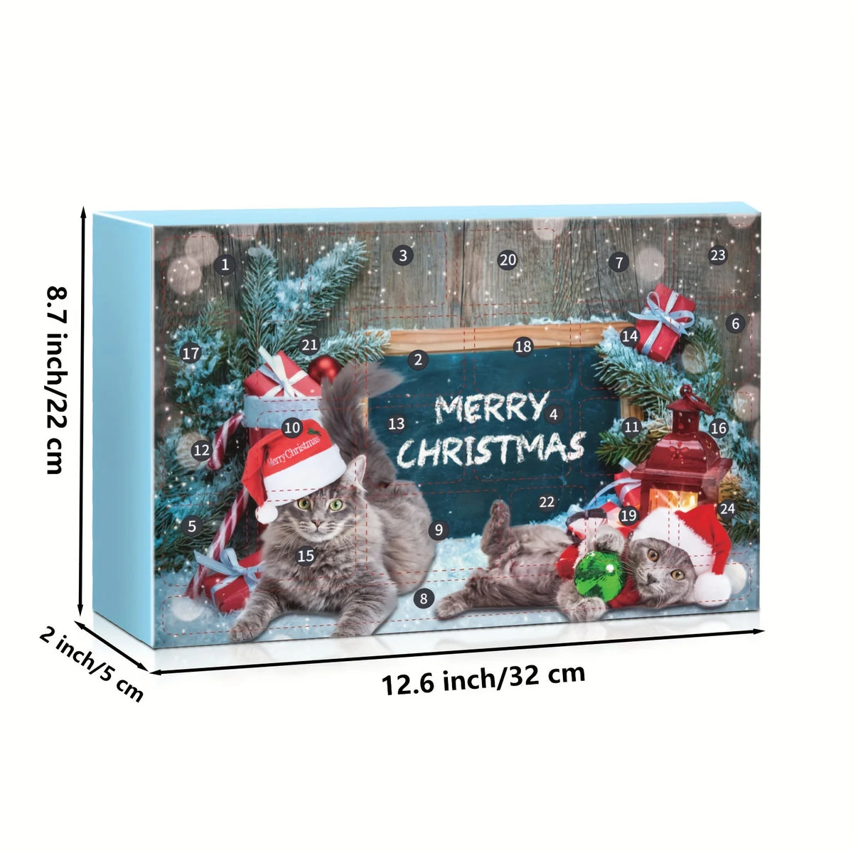 Cat Advent Calendar 2026, Christmas Cat Toy Set with Rope Toys, Balls, Bowtie Collars & Bandanas, 24 Pcs Christmas Countdown Cal