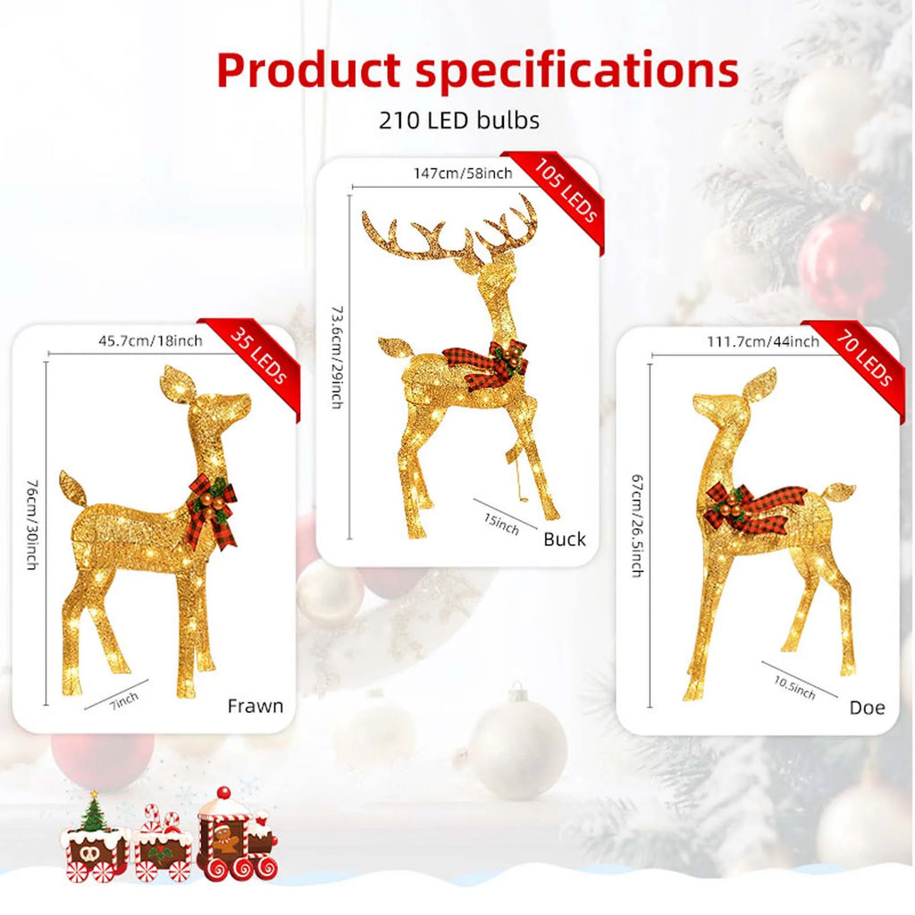 GOODNEST STAG | Lighted Reindeer Set of 3