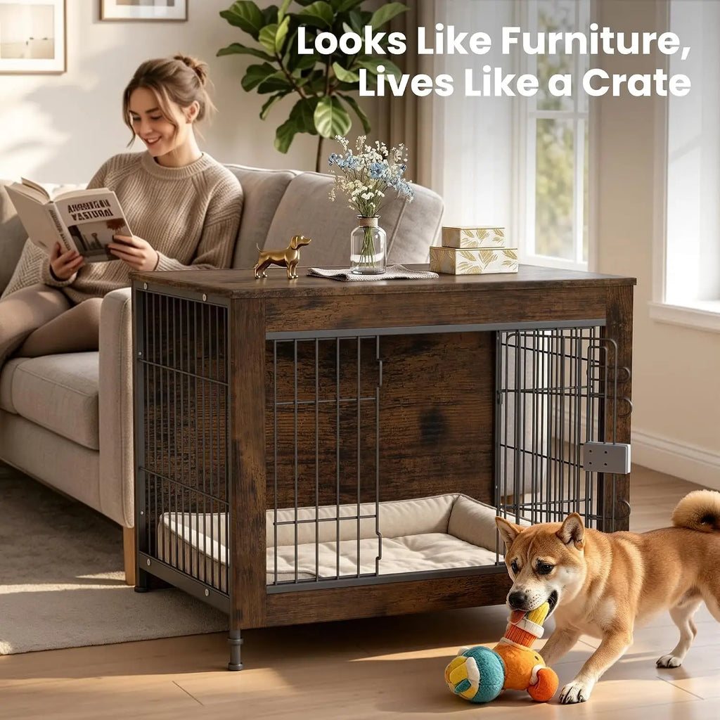 GOODNEST DEN | Wooden Dog Crate Side Table
