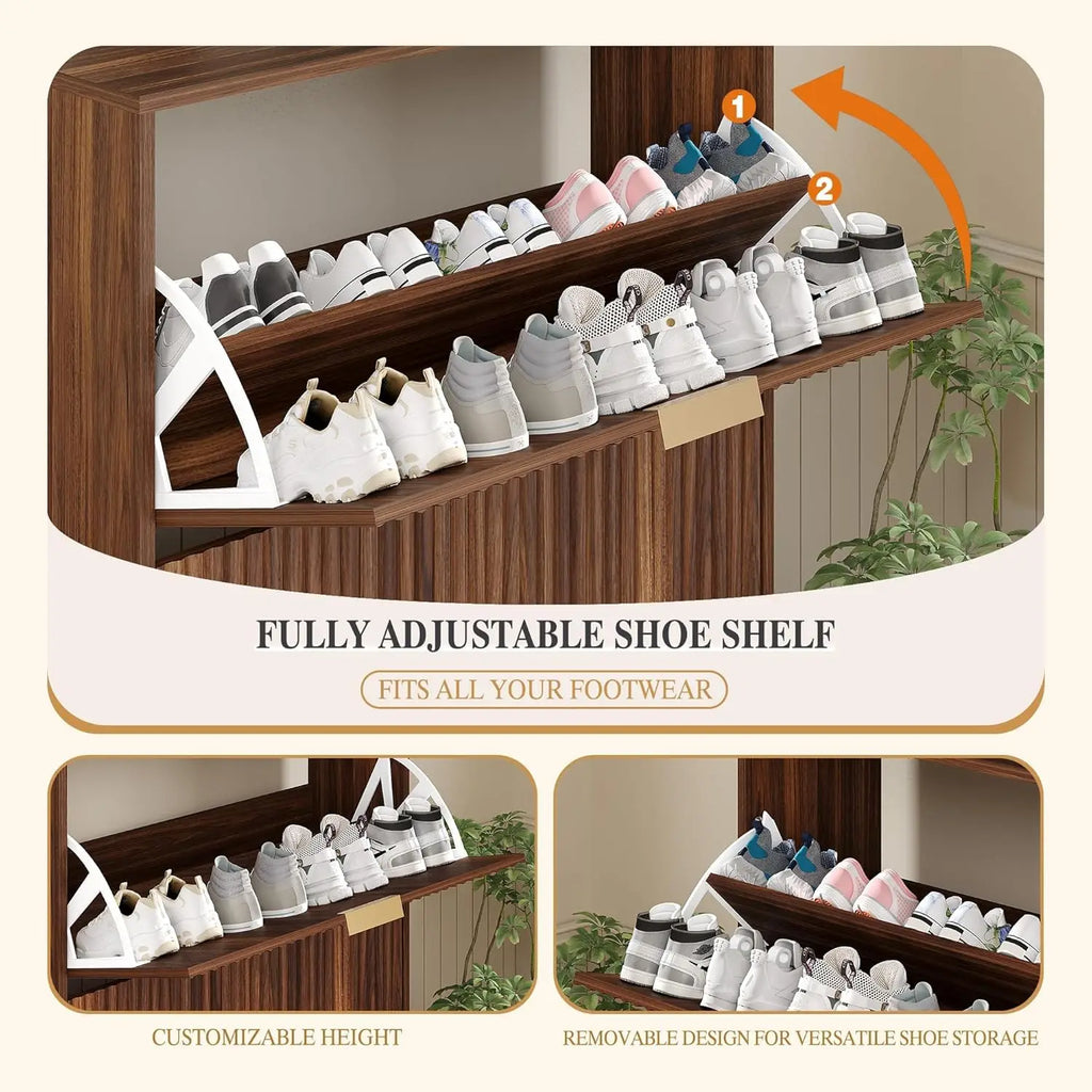 GOODNEST FLUTE | Fluted Flip-Drawer Shoe Cabinet