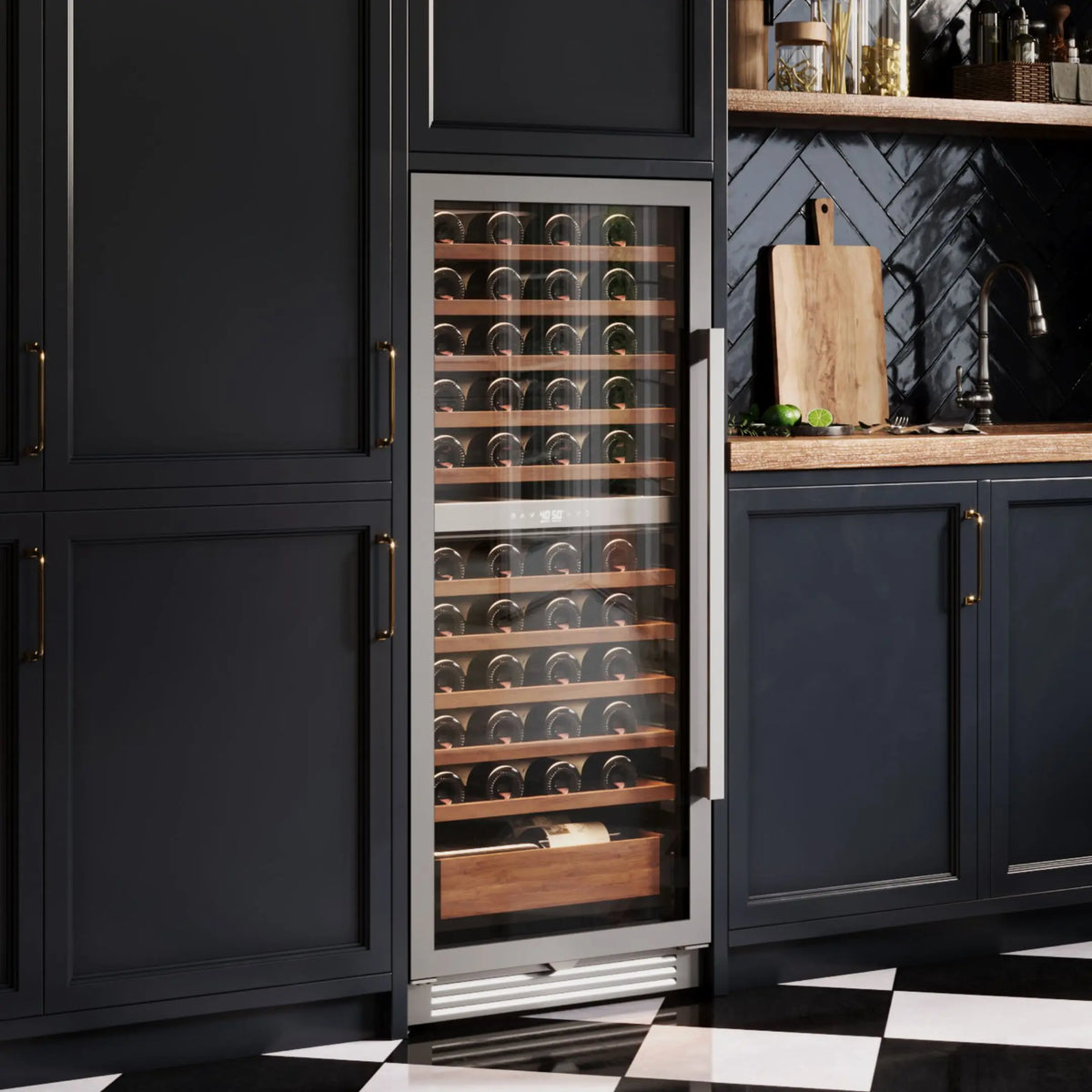 GOODNEST VAULT | 90-Bottle Dual-Zone Wine Fridge