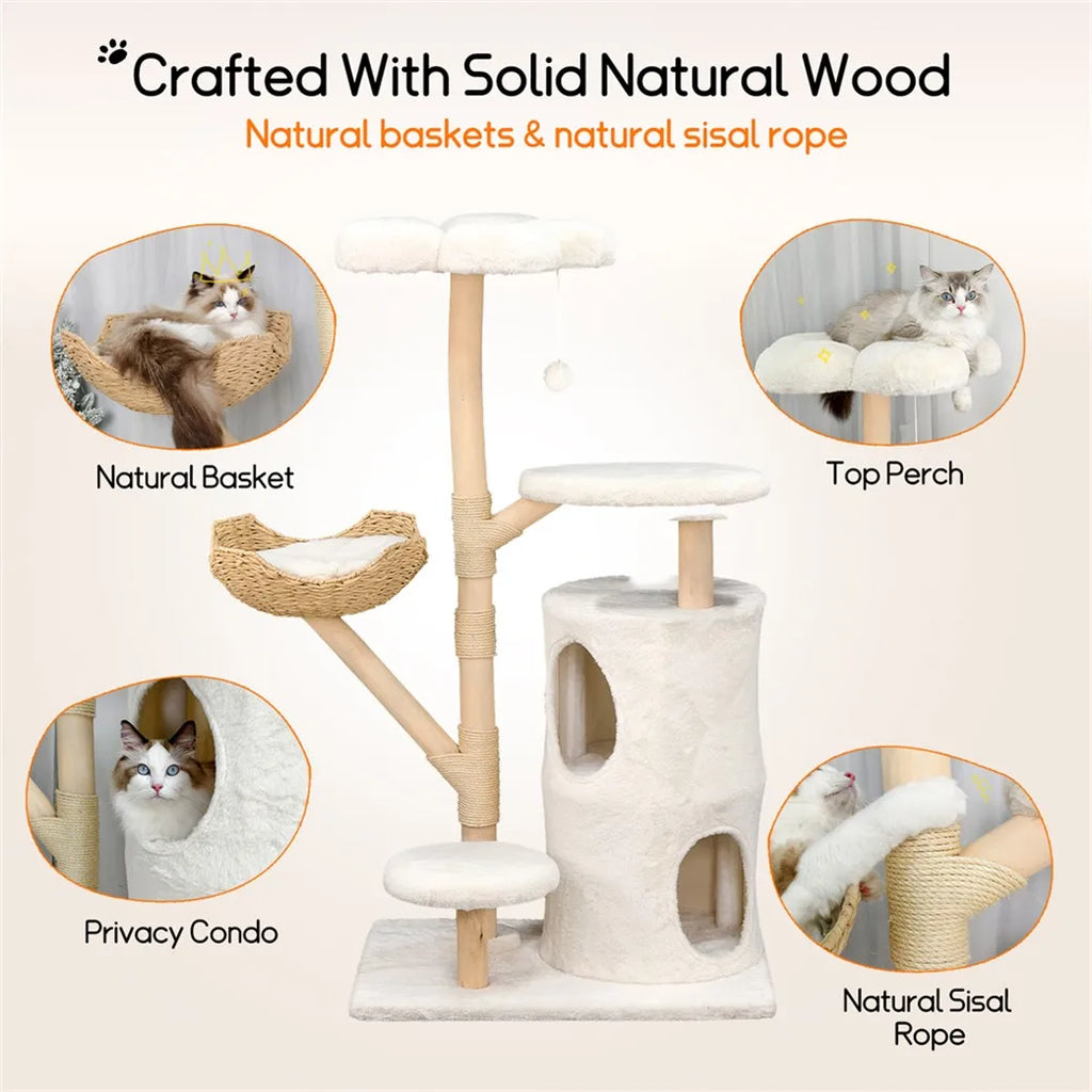 GOODNEST THICKET | Solid Wood Cat Activity Tower