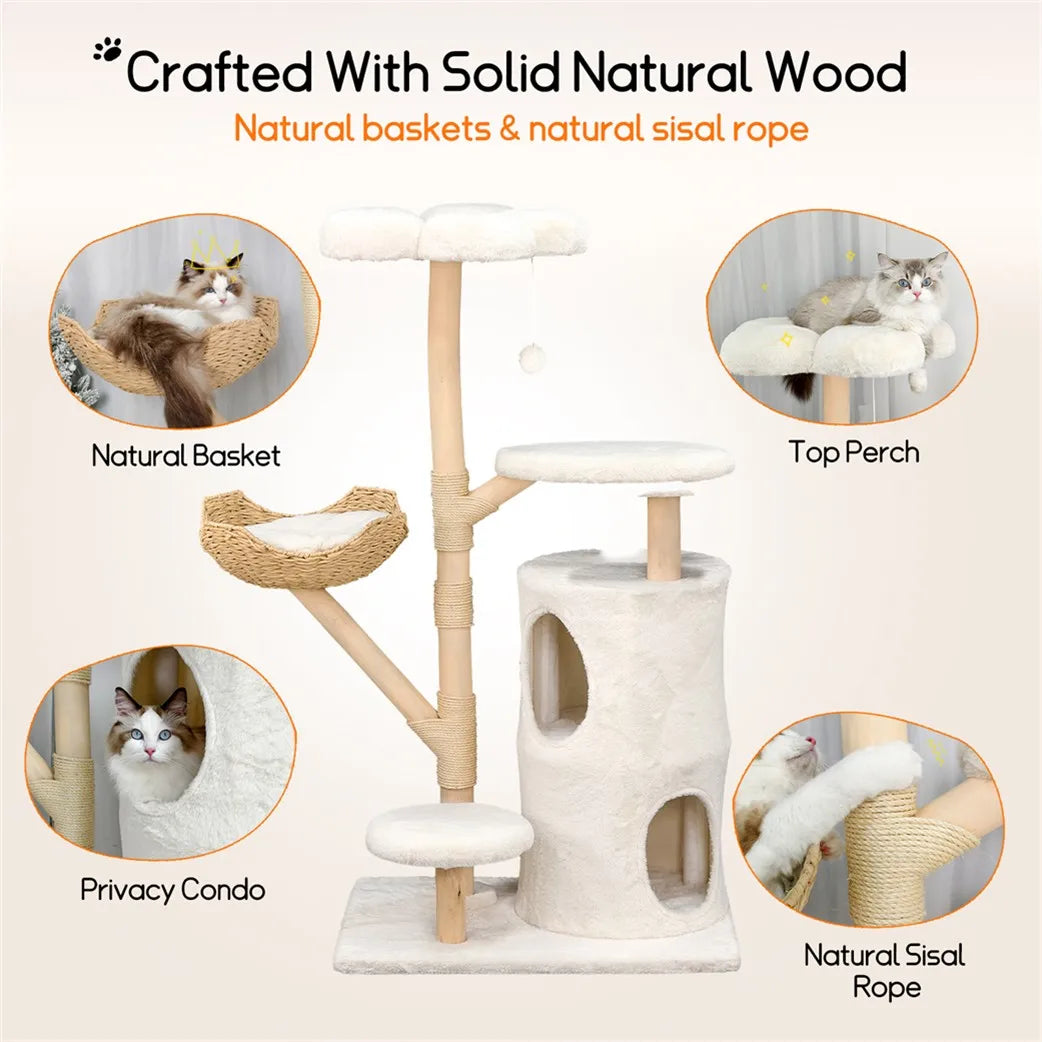 GOODNEST THICKET | Solid Wood Cat Activity Tower