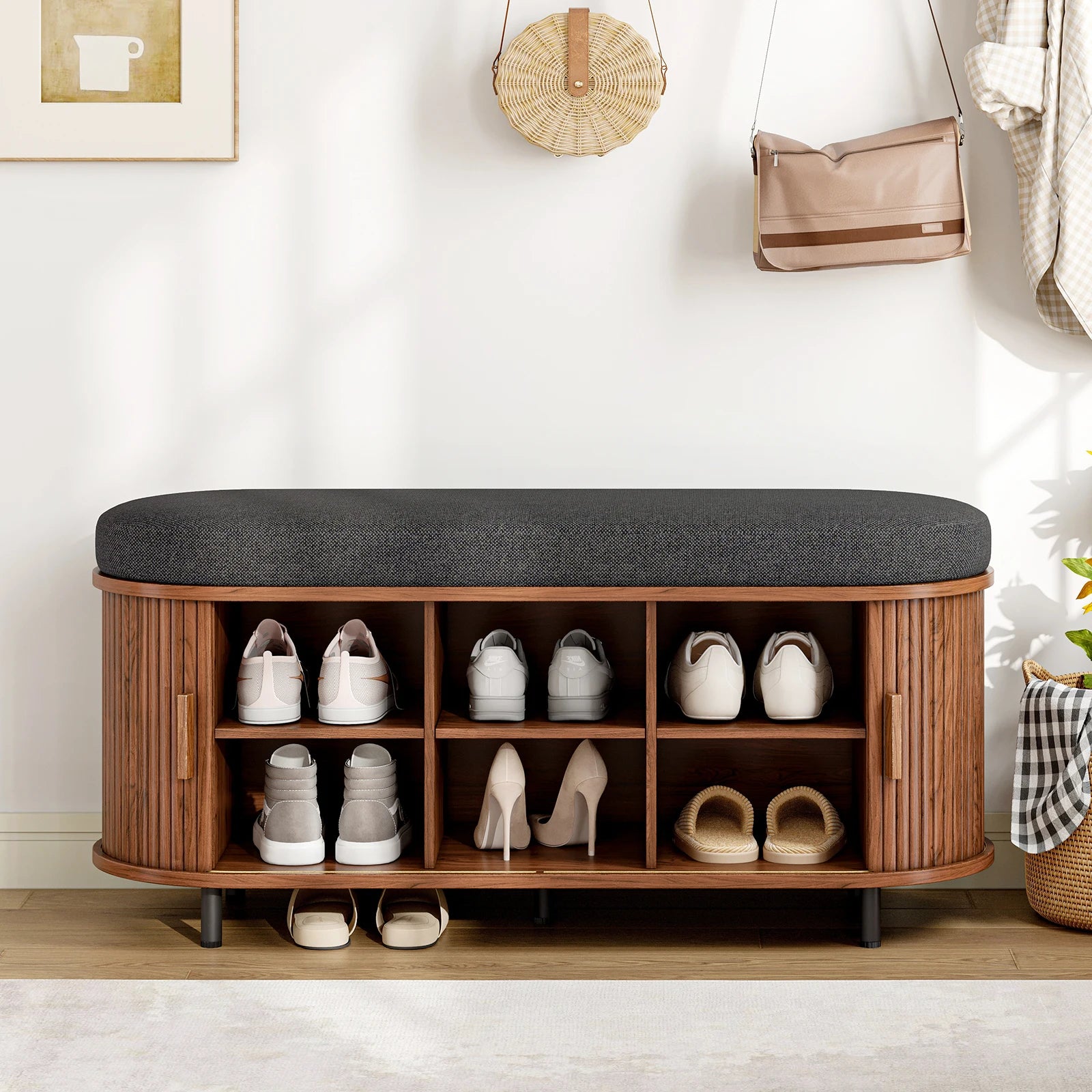 GOODNEST BENCH | Cushioned Shoe Storage Bench