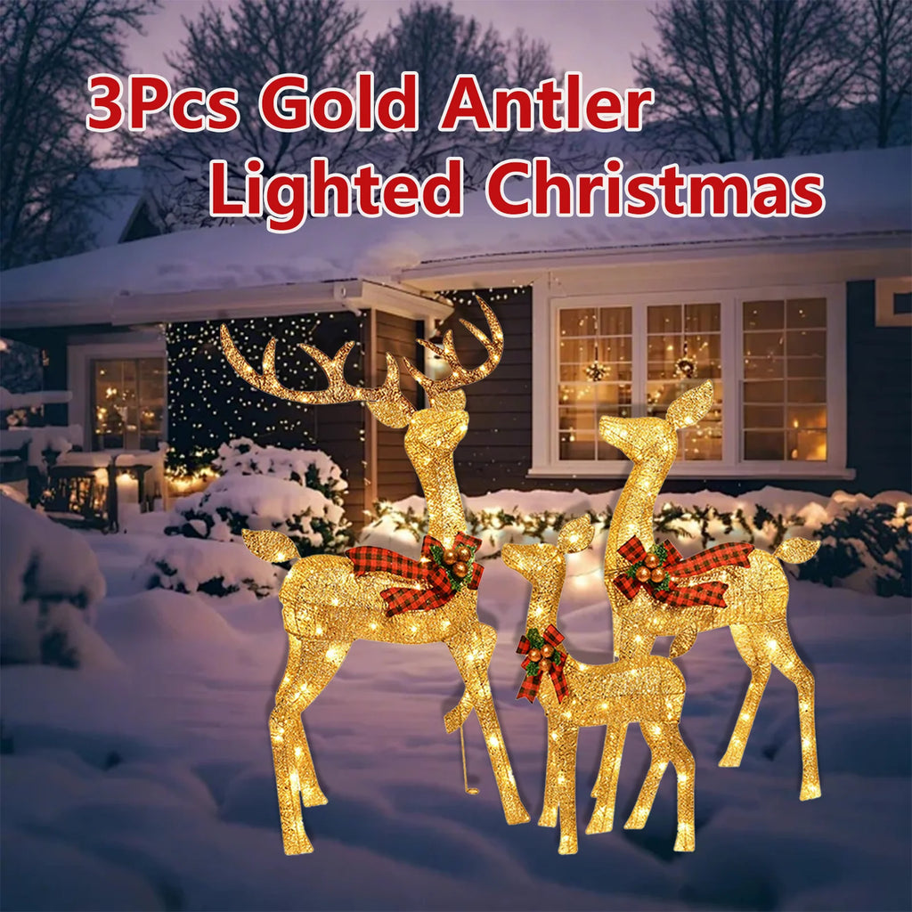 GOODNEST STAG | Lighted Reindeer Set of 3