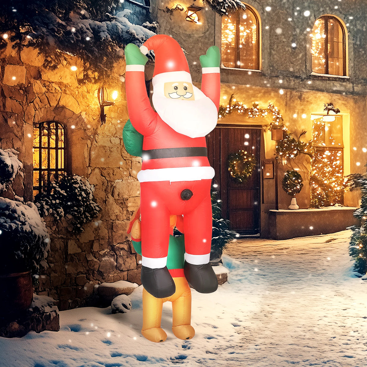 Chimney 7ft Hanging Inflatable Santa