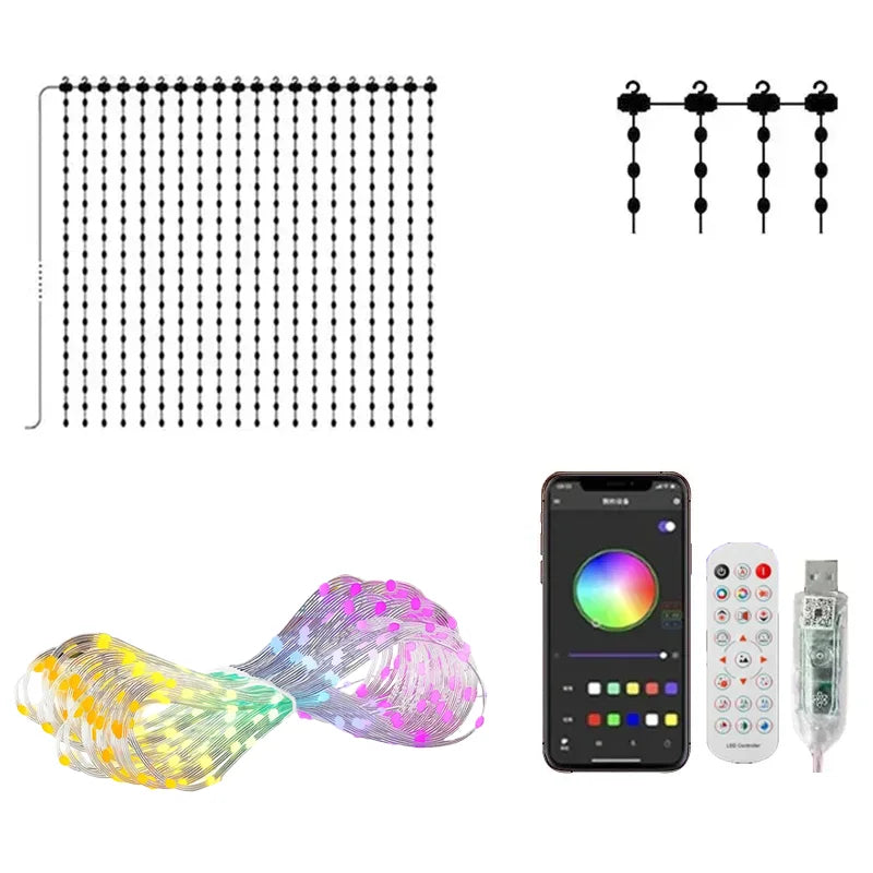Cascade Smart LED Curtain Lights
