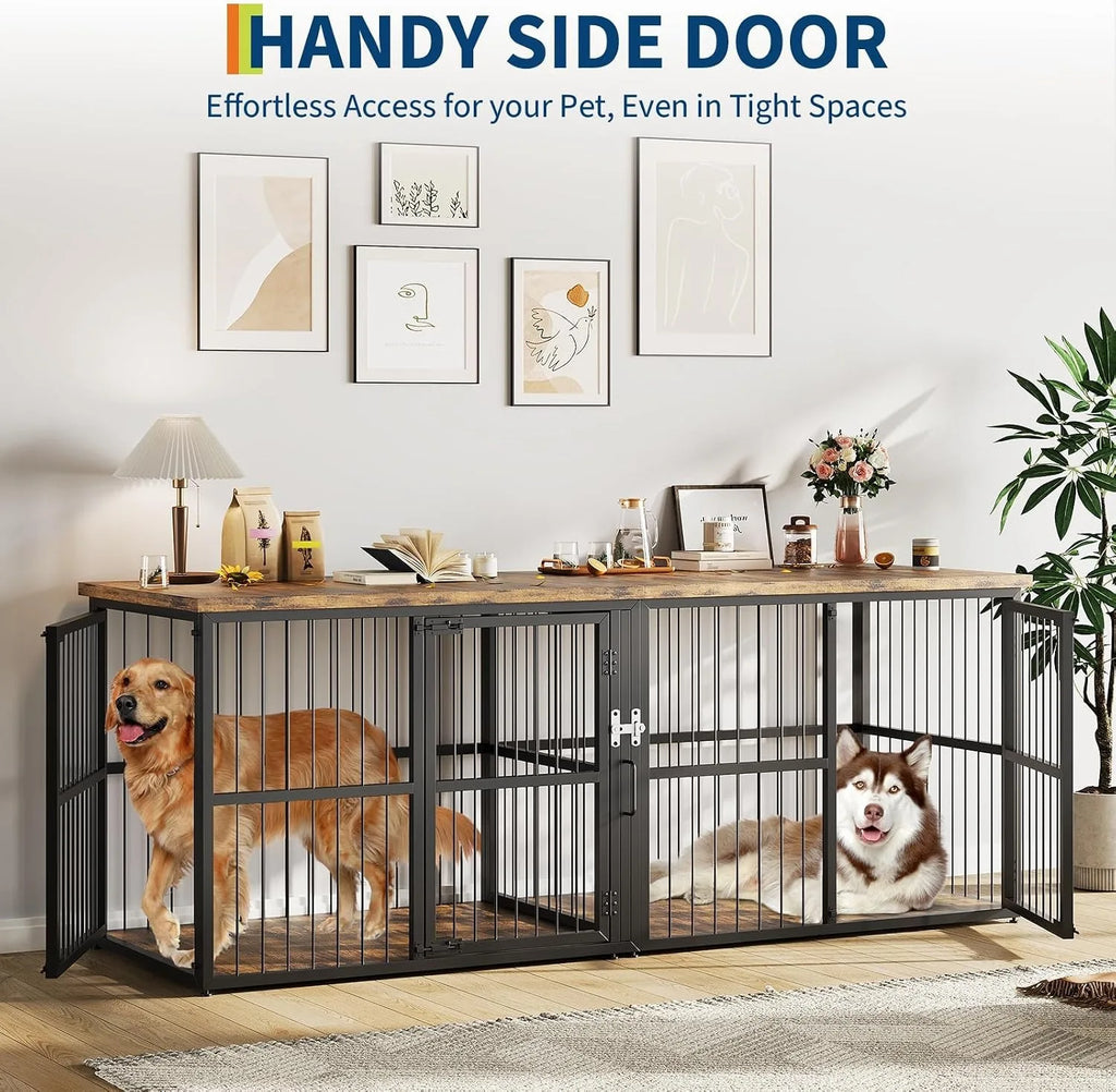 Twin 87" Double Dog Crate Console