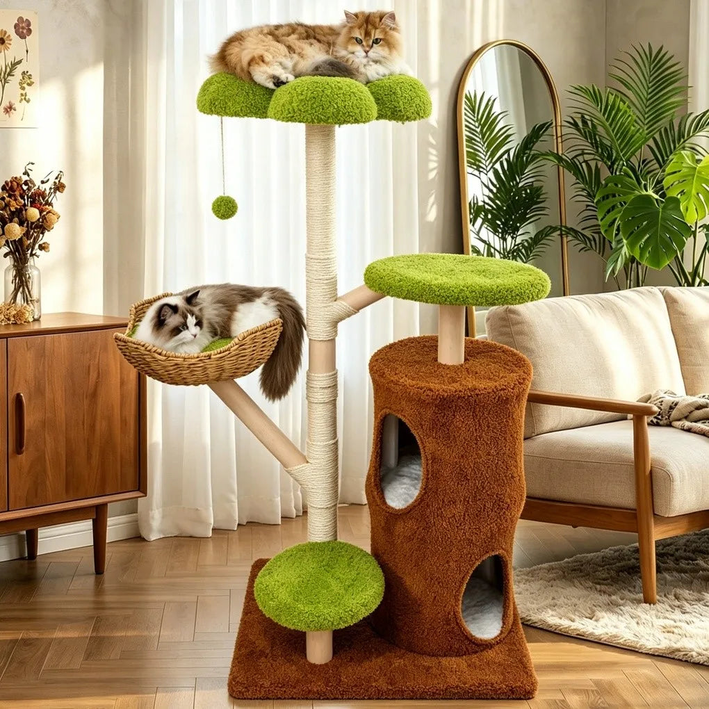 GOODNEST THICKET | Solid Wood Cat Activity Tower