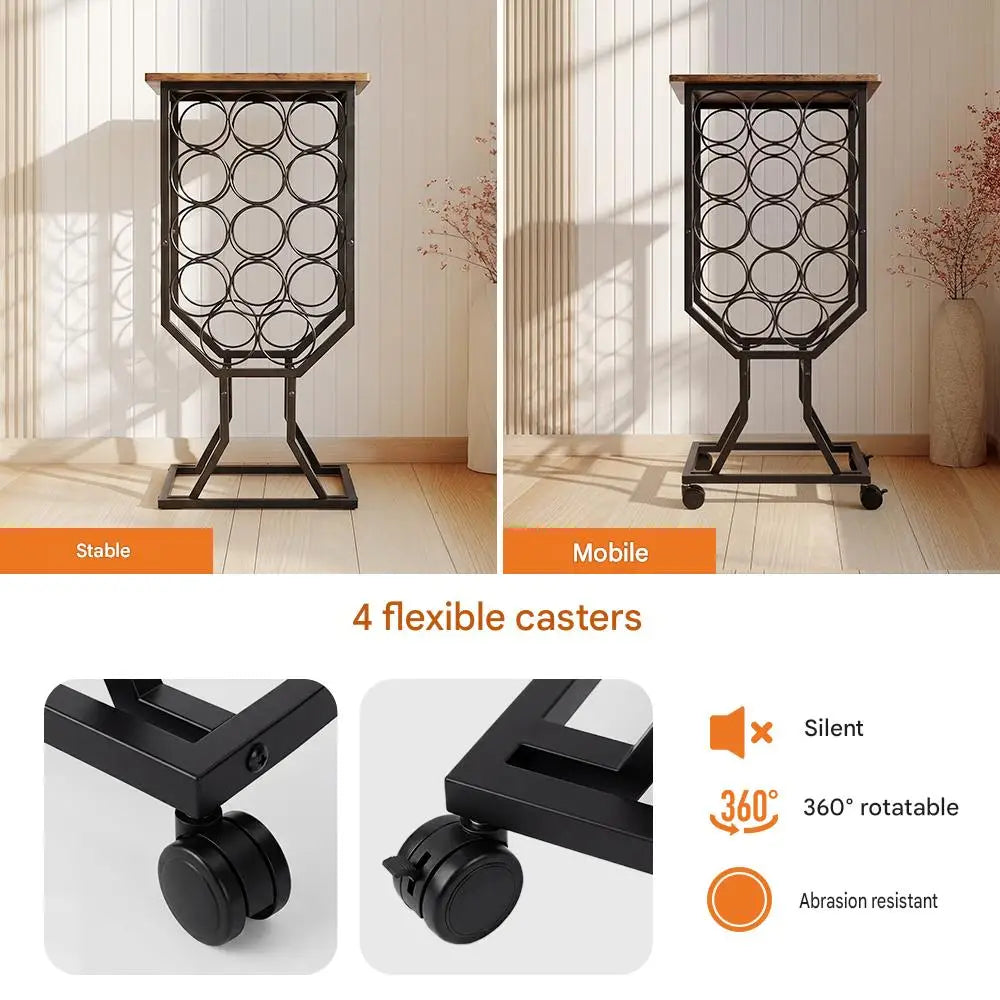 GOODNEST CARAFE | 12-Bottle Rolling Wine Rack